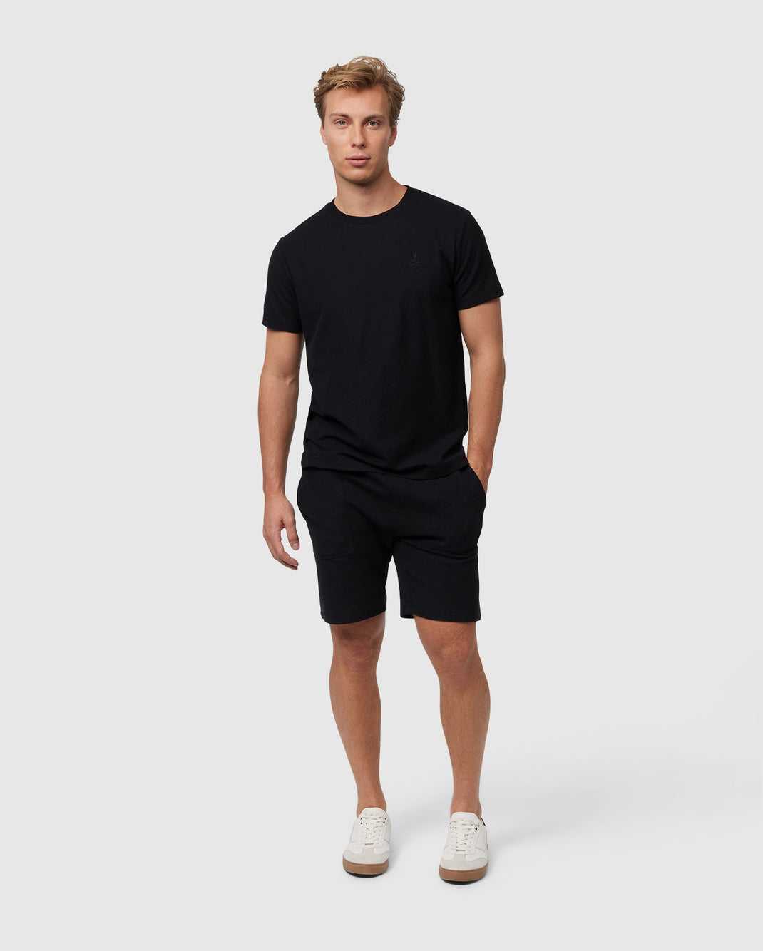 Short Psycho Bunny Stanford Light Pique Sweatshort Noir Homme | LHN-47676950